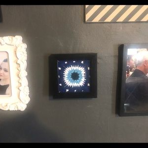 Evil Eye - Crochet in a 5x5 frame.